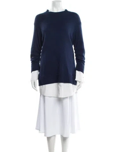 Pre-owned Cinq À Sept Wool Mini Dress In Blue