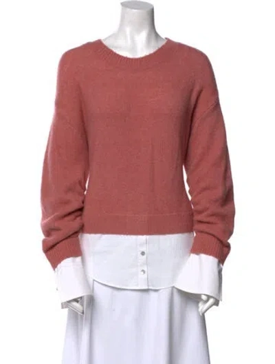 Pre-owned Cinq À Sept Wool Scoop Neck Sweater In Pink