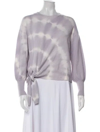 Pre-owned Cinq À Sept Wool Tie-dye Print Sweater In Purple