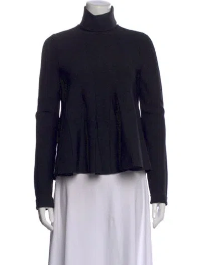Pre-owned Cinq À Sept Wool Turtleneck Sweater In Black
