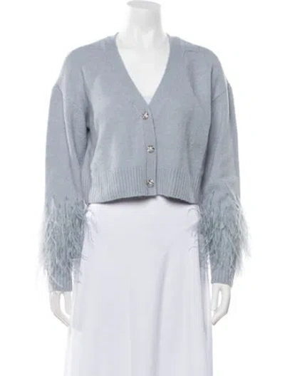 Pre-owned Cinq À Sept Wool V-neck Sweater In Blue