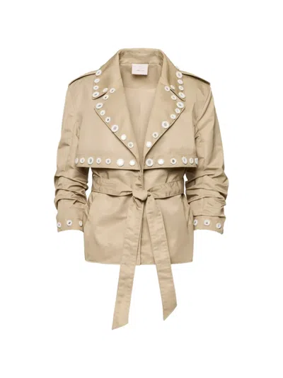Cinq À Sept Yates Short Trench Jacket In Brown