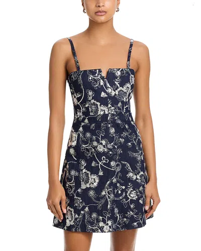 Cinq À Sept Cinq A Sept Zack Garden Embroidered Denim Dress In Blue