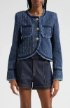 Cinq À Sept Cinq A Sept Zanda Boucle Denim Jacket In Indigo
