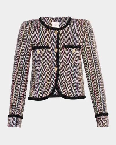 Cinq À Sept Zanda Tweed Jacket In Black Multi