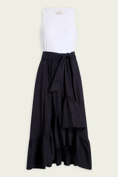 CINQ À SEPT ZAYLA DRESS IN WHITE NAVY