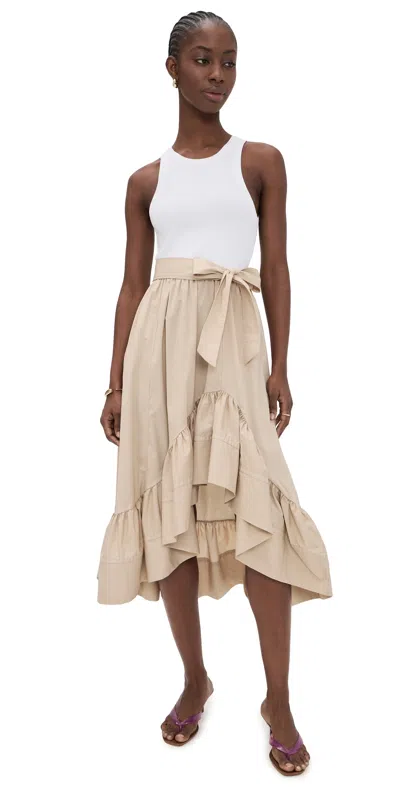 Cinq À Sept Zayla Dress White/khaki In Brown