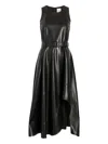 Cinq À Sept Vegan Leather Zelda Midi Dress In Black