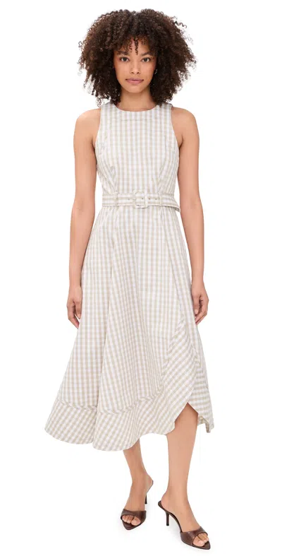 Cinq À Sept Cinq A Sept Mini Gingham Denim Zelda Dress In Neutral