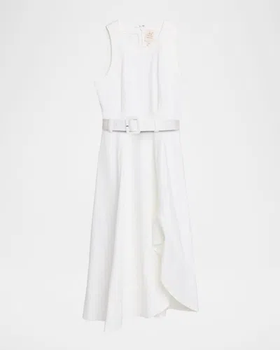 Cinq À Sept Zelda Sleeveless Denim Midi Dress In White