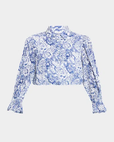 Cinq À Sept Zendaya Sketchbook Floral Top In White/dark