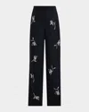Cinq À Sept Zinon Falling Lillies Pants In Navy Ivory