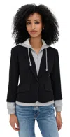 Cinq À Sept Zip Up Le Petit Khloe Blazer Black/heather Grey In Black/heather Grey