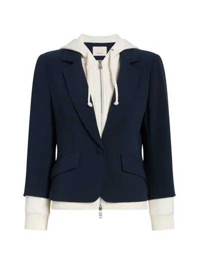 Cinq À Sept Le Petite Khloe Zip-up Hoodie Blazer In Blue
