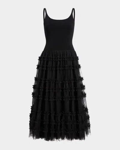 Cinq À Sept Zoella Sleeveless A-line Midi Dress In Black