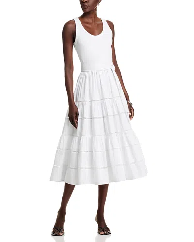 Cinq À Sept Cinq A Sept Zuri Cotton Stretch Midi Dress In White