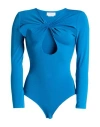 Cinqrue Woman Bodysuit Azure Size L Polyester, Elastane In Blue