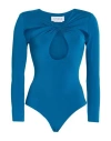 Cinqrue Woman Bodysuit Azure Size L Polyester, Elastane In Blue