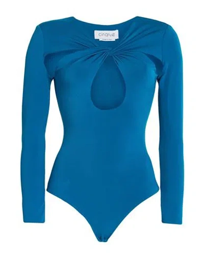 Cinqrue Woman Bodysuit Deep Teal Size Xs Polyester, Elastane In Green