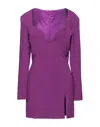 Cinqrue Woman Mini Dress Purple Size Xs Polyester, Rayon, Elastane In Purple