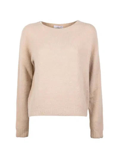 Cinque Fine-knit Round-neck Sweater In Neutral