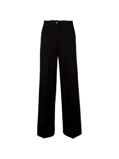 Cinque Pressed-crease Wide-leg Trousers In Black