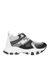 Cinzia Araia Man Sneakers Black Size 8 Soft Leather, Textile Fibers In Black