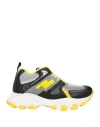 Cinzia Araia Man Sneakers Yellow Size 6 Soft Leather, Textile Fibers In Yellow