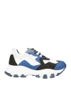 Cinzia Araia Woman Sneakers Blue Size 8 Soft Leather, Textile Fibers In Blue