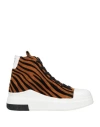 Cinzia Araia Woman Sneakers Camel Size 11 Textile Fibers In Beige