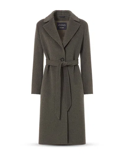 Cinzia Rocca 3/4 Single Breasted Coat With Belt In Gray