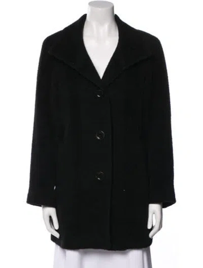 Pre-owned Cinzia Rocca Alpaca Coat In Black