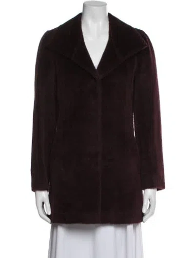 Pre-owned Cinzia Rocca Alpaca Coat In Burgundy