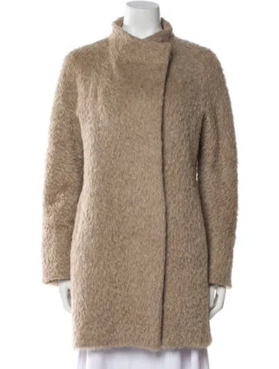 Pre-owned Cinzia Rocca Alpaca Faux Fur Coat In Neutral