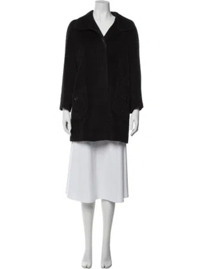 Pre-owned Cinzia Rocca Alpaca Fur Coat In Black