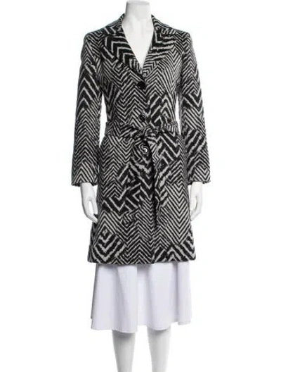 Pre-owned Cinzia Rocca Alpaca Patterned Coat In Black