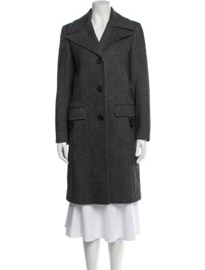 Pre-owned Cinzia Rocca Baby Alpaca Tweed Pattern Coat In Gray