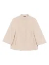 Cinzia Rocca Boxy Beige Jacket With Three-quarter Sleeves In Neutral