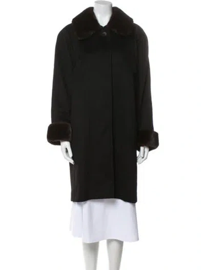 Pre-owned Cinzia Rocca Cashmere Faux Fur Coat In Blue