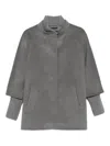 Cinzia Rocca Ribbed-cuff Virgin-wool Jacket In Gray