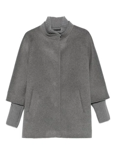 CINZIA ROCCA COAT WITH KNITTED DETAILS