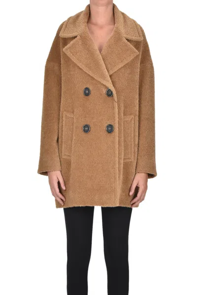 Cinzia Rocca Double-breasted Coat In Brown