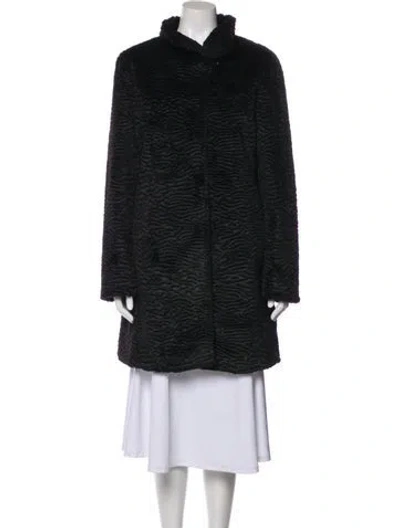 Pre-owned Cinzia Rocca Faux Fur Coat In Black