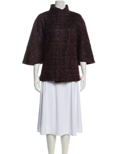 Pre-owned Cinzia Rocca Faux Fur Coat In Burgundy