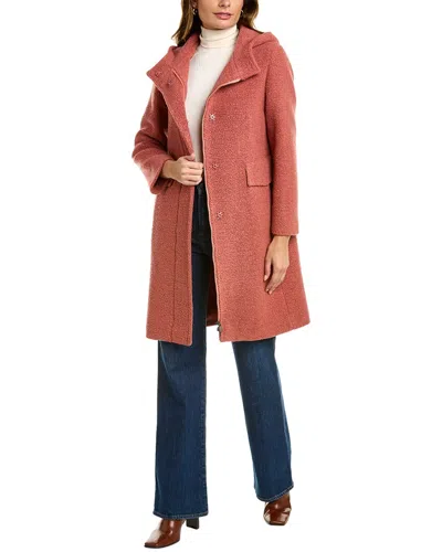 Cinzia Rocca Icons Hooded Wool-blend Coat In Pink