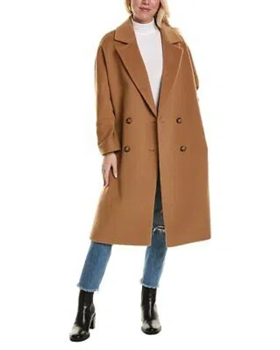 Pre-owned Cinzia Rocca Icons Long Wool & Cashmere-blend Coat Women's Brown 46