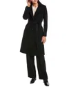 Cinzia Rocca Icons Long Wool Trench Coat In Blue