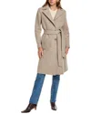 Cinzia Rocca Icons Long Wool Trench Coat In Brown