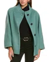 Cinzia Rocca Icons Short Wool-blend Coat In Green