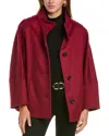Cinzia Rocca Icons Short Wool-blend Coat In Red